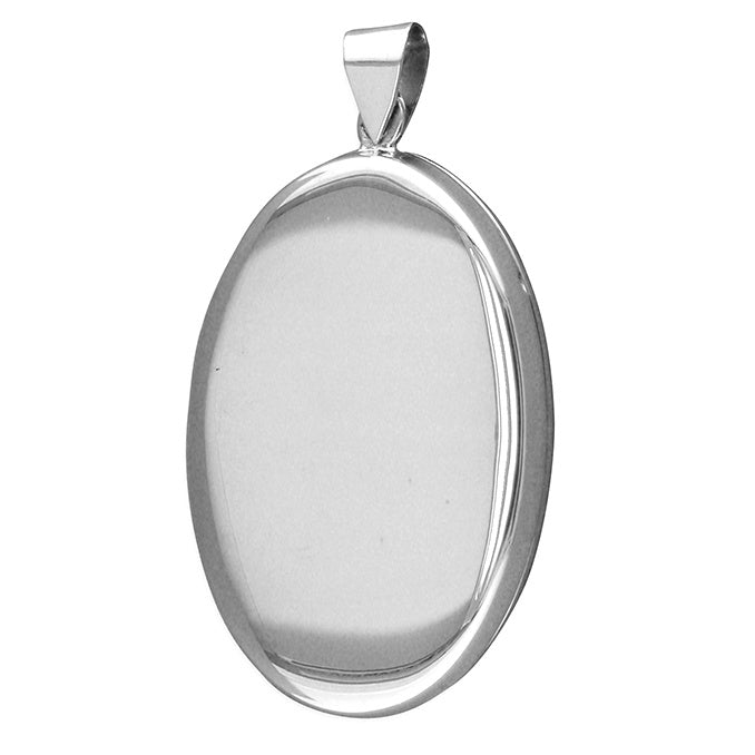 Large silver 2025 oval locket