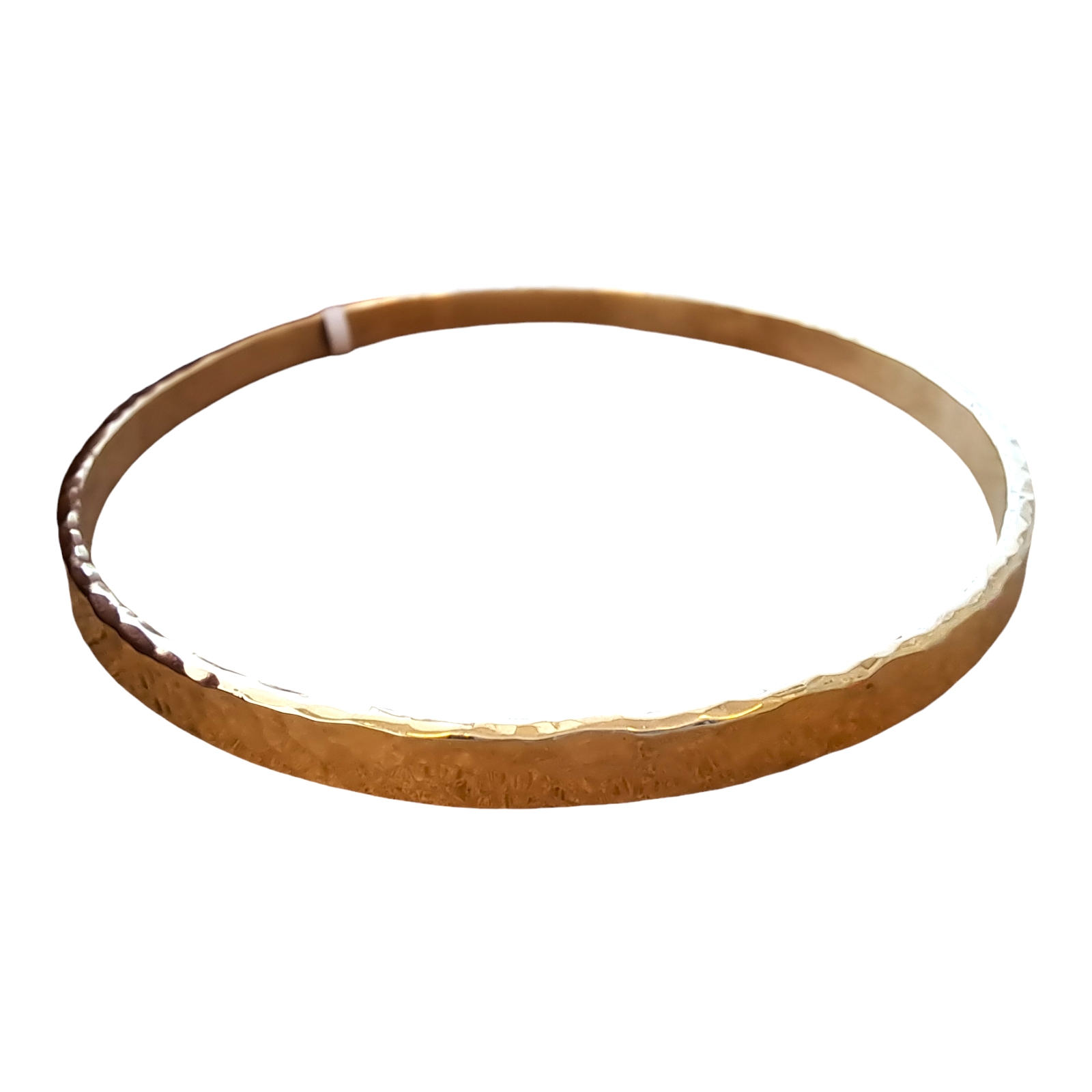 9ct Yellow Gold, Round, Small Hammered Bangle - 4.5 x 2mm Strip/S (20.2g)