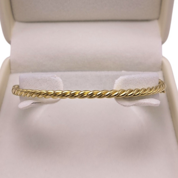 9ct Gold Twisted Hinged Bangle