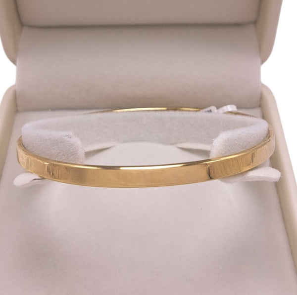 9ct Gold Round Polished Bangle - 4.5mm Strip Wire