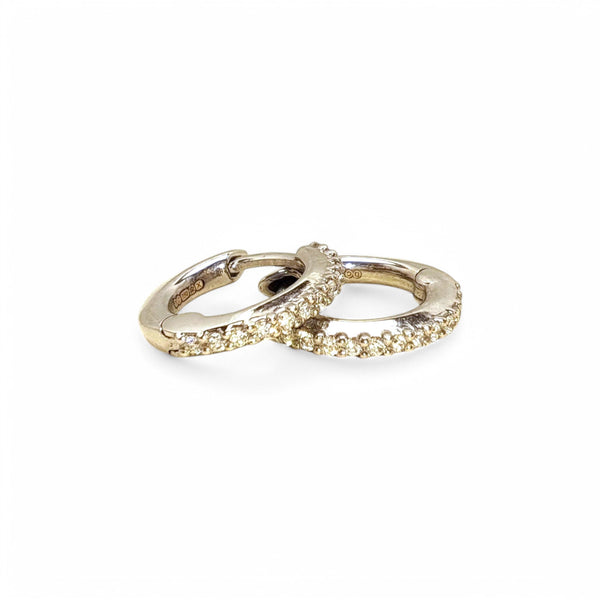 18ct White Gold 26 Diamond Hoop Earrings