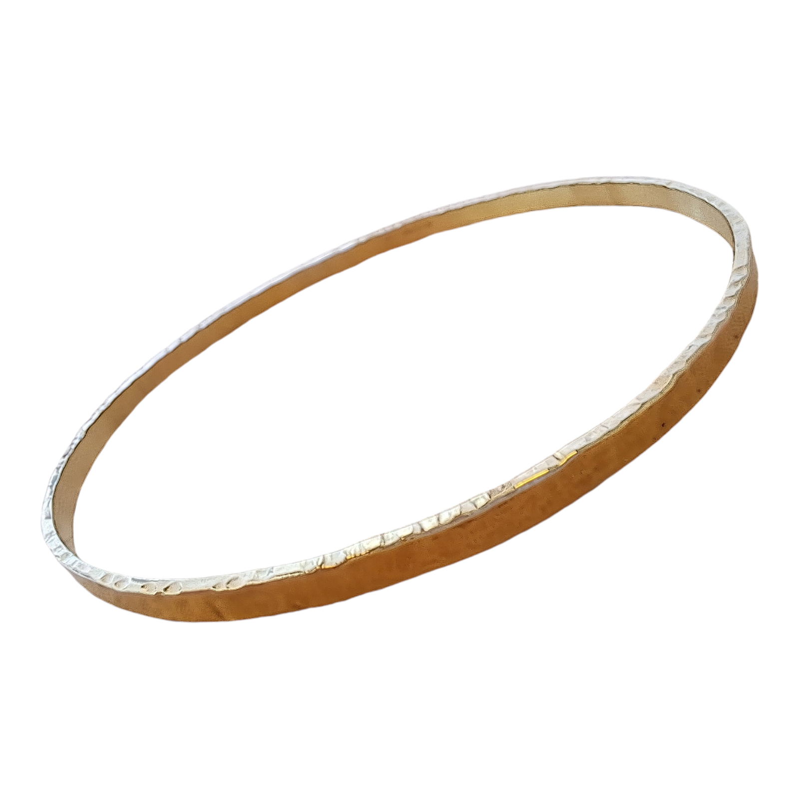 9ct Gold 3mm Hammered Bangle