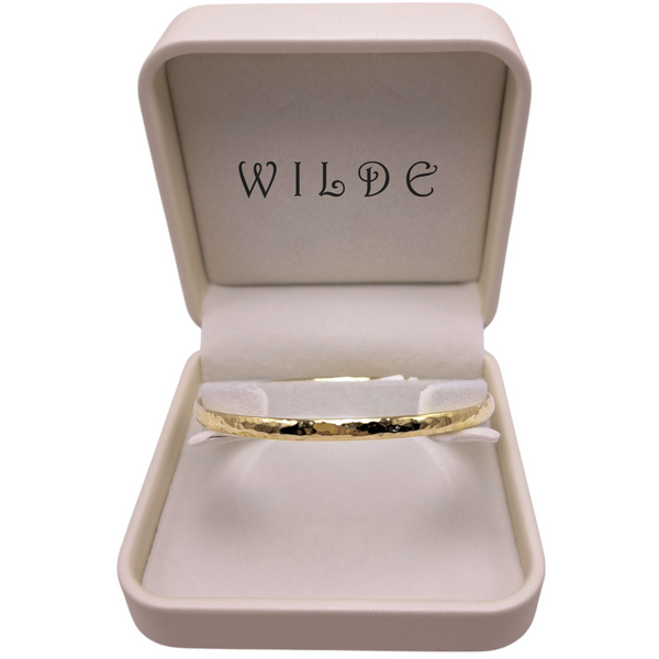 9ct Gold Hammered Court Bangle