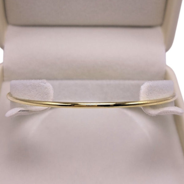 9ct Gold Round Polished Bangle -  2mm Round Wire