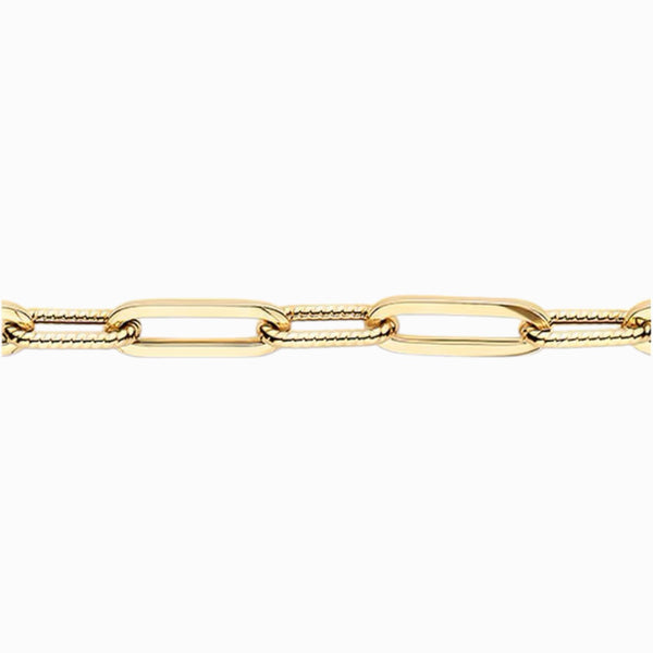 Blush 14ct Gold Textured Interlink Bracelet