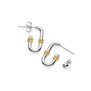 Kit Heath Marina Rope Bar Link Golden Stud Earrings