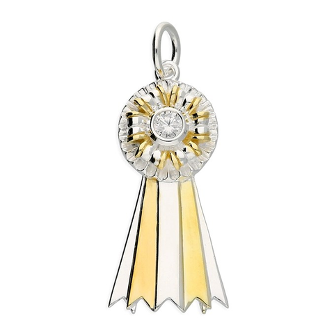 Silver & Gold Plated CZ Rosette Necklace