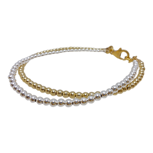 Gold and Silver Double Beaded Bracelet