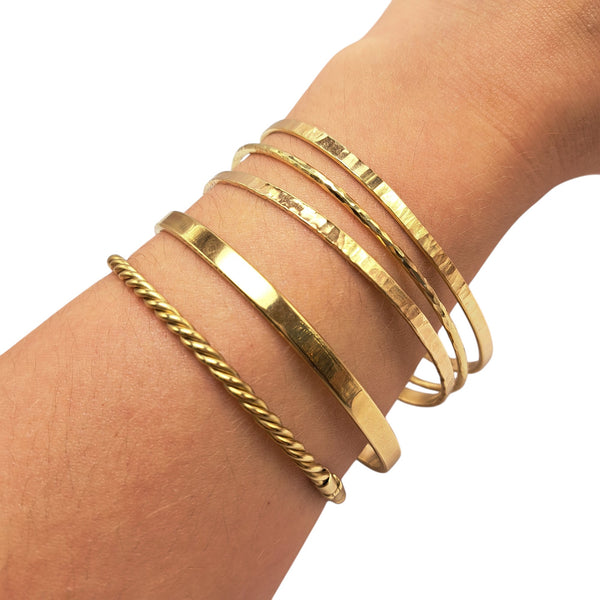 9ct Gold Twisted Hinged Bangle