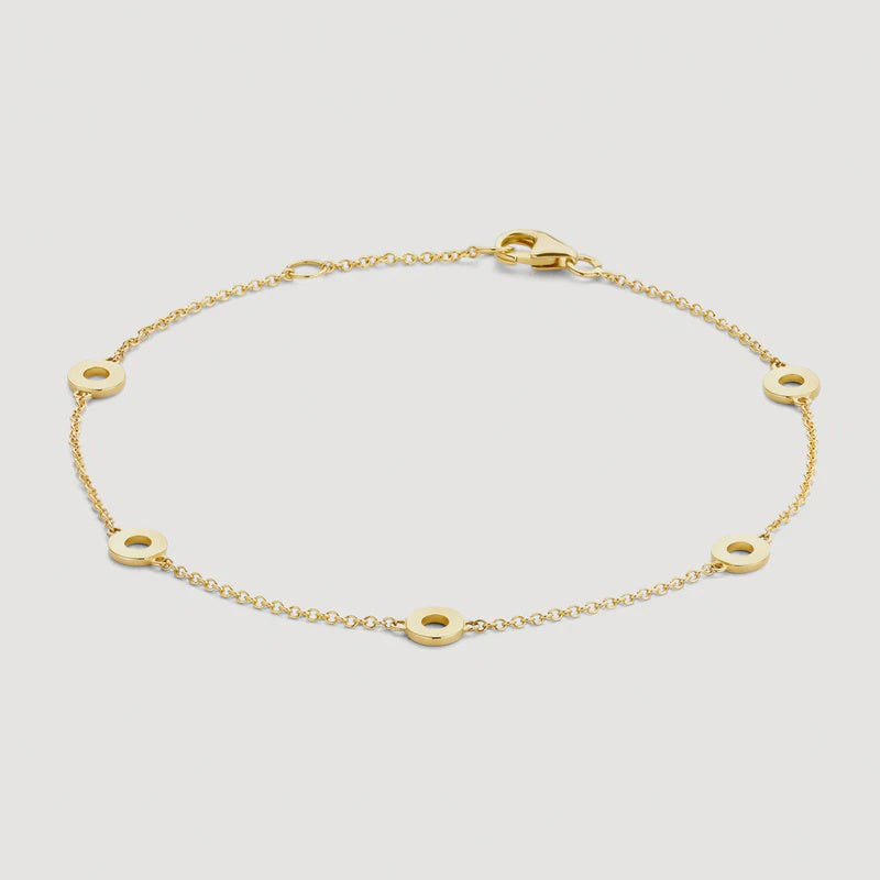 Blush 14ct Gold Circle Link Bracelet