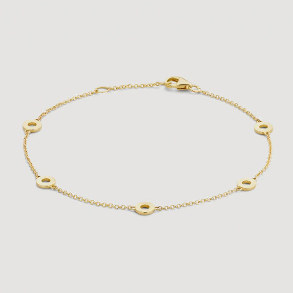 Blush 14ct Gold Circle Link Bracelet