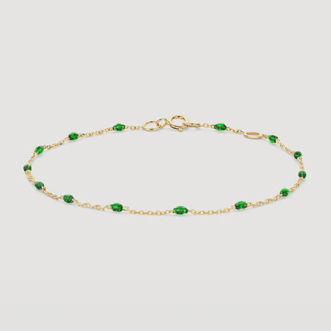 Blush AP 14ct Gold & Green Resin Bracelet