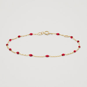 Blush AP 14ct Gold & Red Resin Bracelet