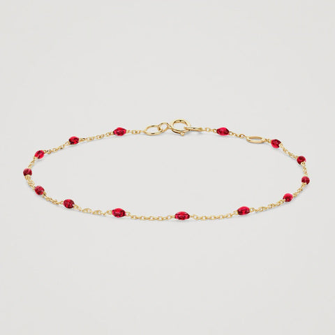 Blush AP 14ct Gold & Red Resin Bracelet