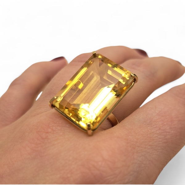 9ct Yellow Gold Citrine Cocktail Ring