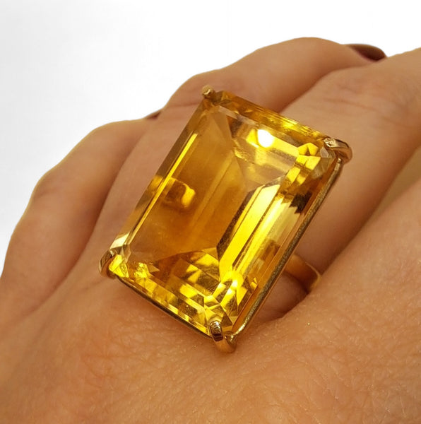 9ct Yellow Gold Citrine Cocktail Ring