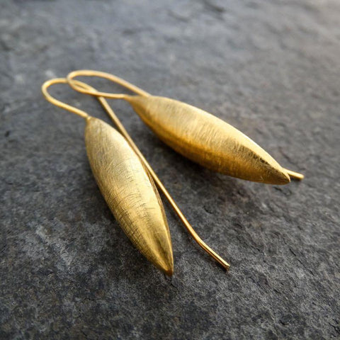 Gold brushed Spear Drop earrings