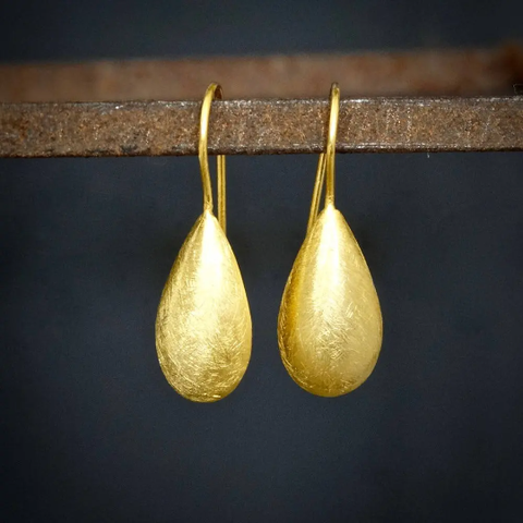 Gold Brushed Teardrop earrings