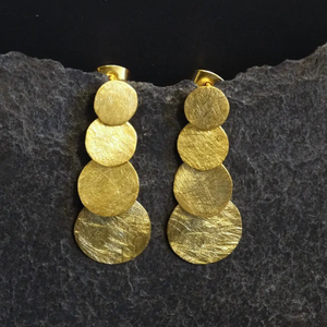 Gold Brushed Circles Earrings