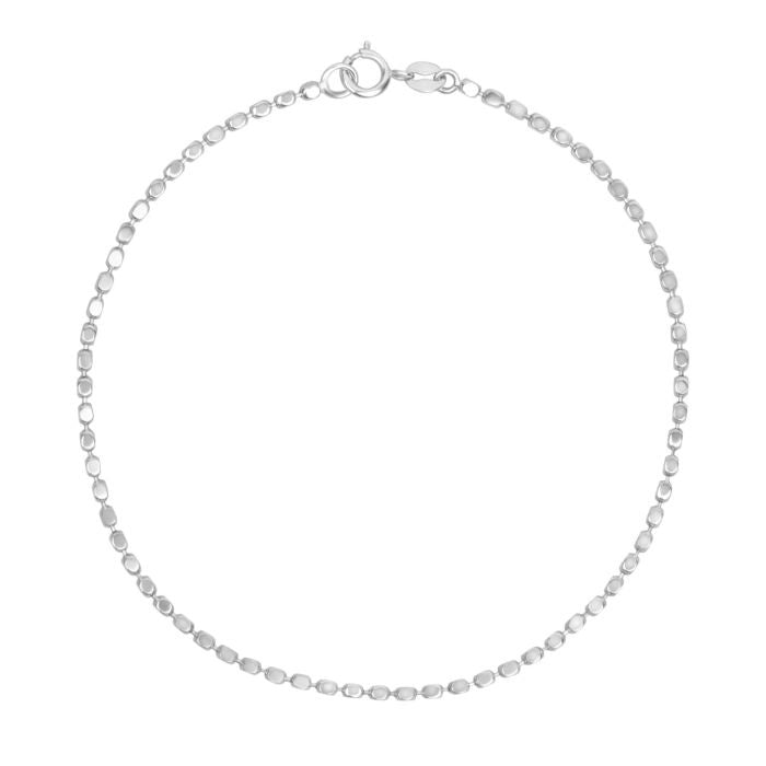 White Gold Diamond Cut Chain Bracelet