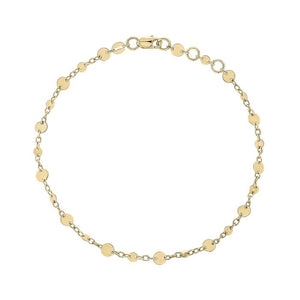 9ct Gold Discs and Chain Bracelet