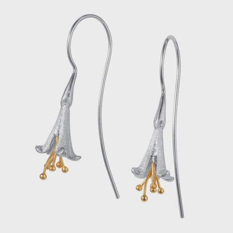 Christin Ranger Gold and Silver Fuchsia Drop Earrings