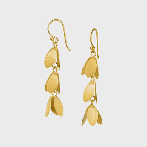 Gold Catkin Drop Earrings