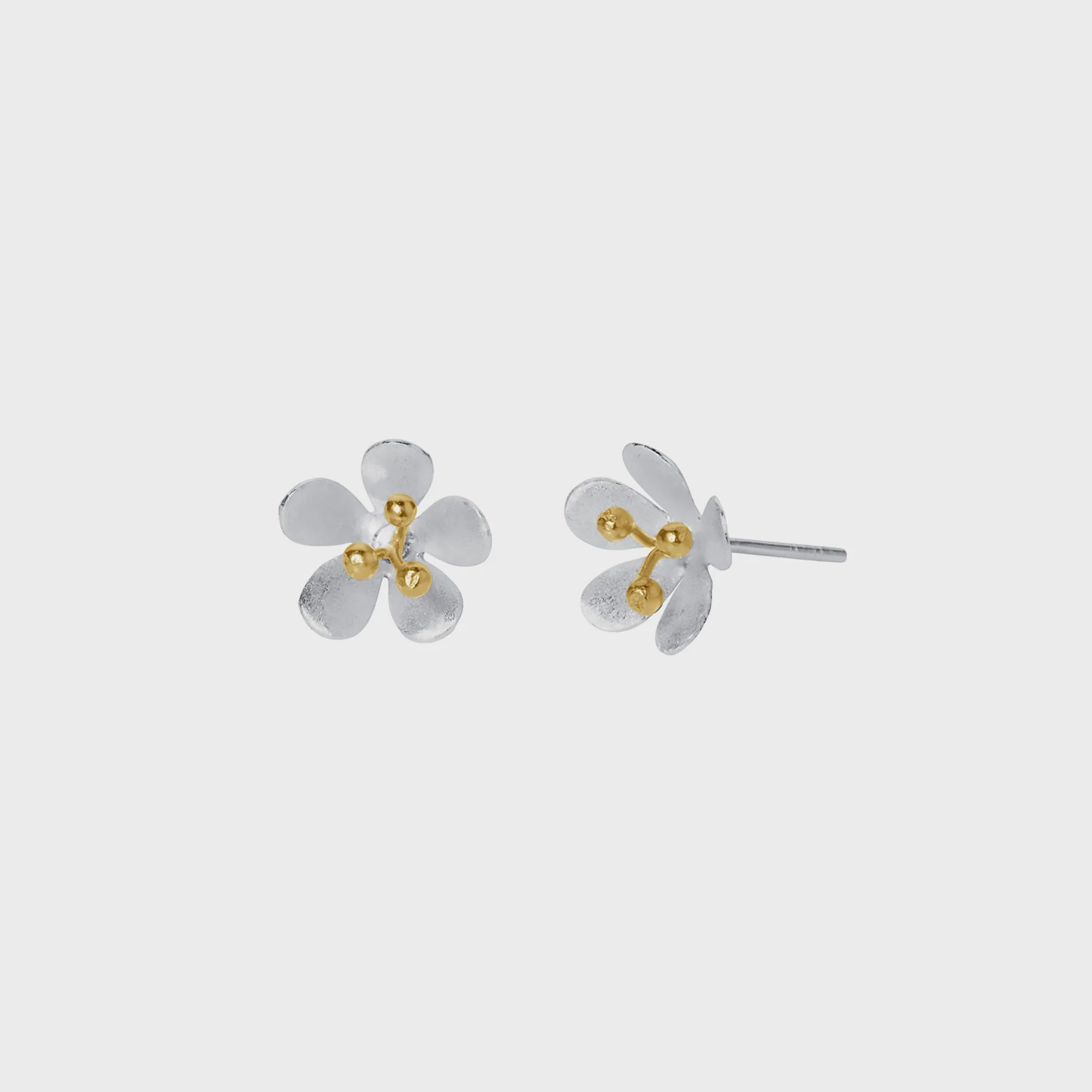 Christin Ranger Gold and Silver Daisy Flower Stud Earring