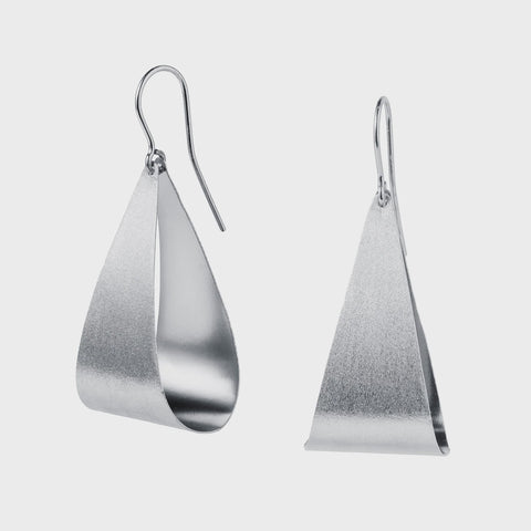 Silver Large Pear Drop Earrings