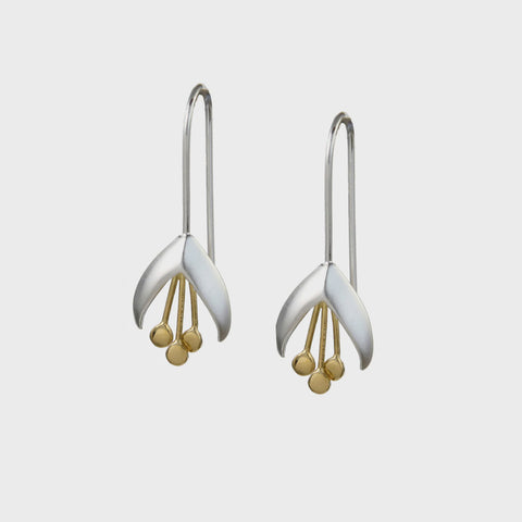 Christin Ranger Gold and Silver Snowdrop Threader Earrings
