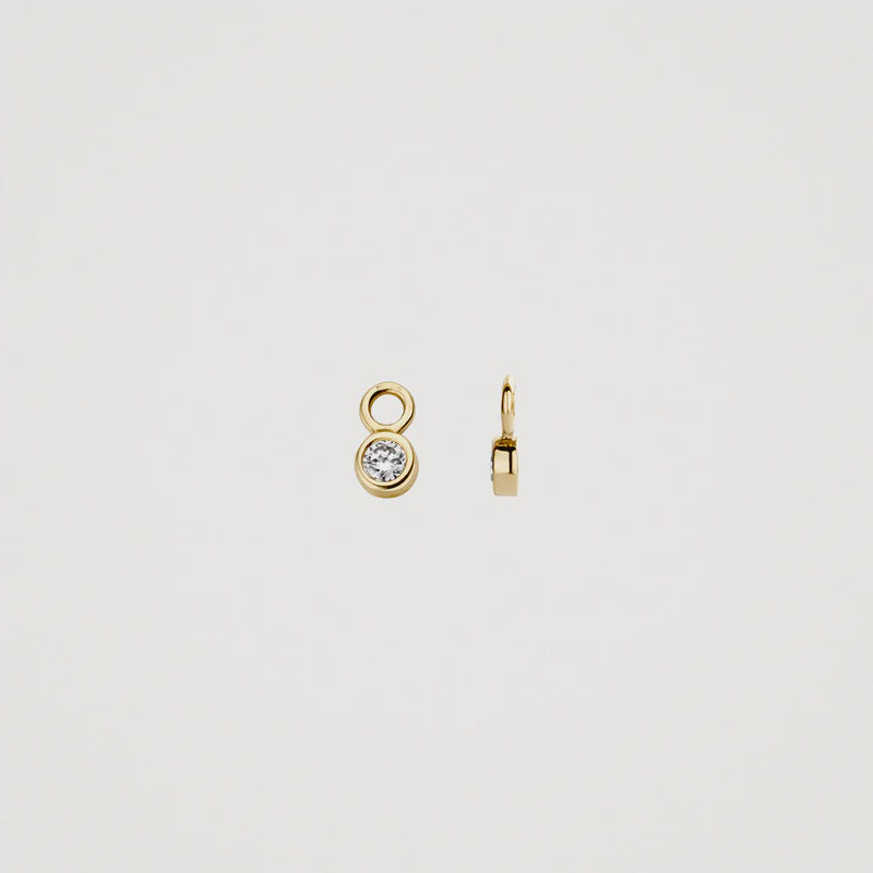 Blush AP 14ct Gold 3.45mm Zirconia Bezel Earring Charms