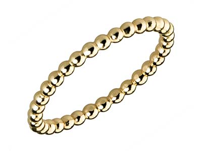 12ct Gold Filled Beaded 2mm Ring