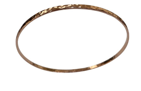 Gold Hammered 4mm Bangle