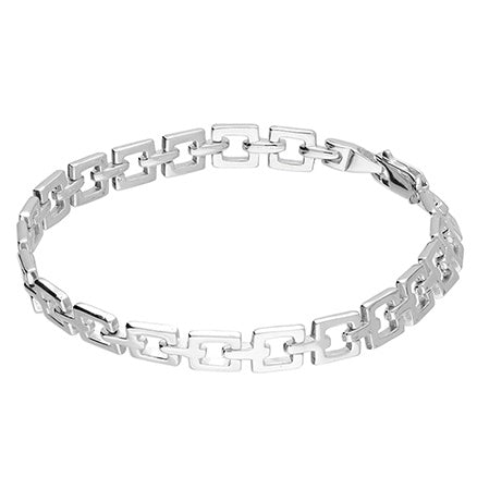 Sterling Silver Open Square Link Bracelet