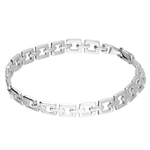 Sterling Silver Open Square Link Bracelet