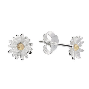 Sterling Silver Daisy Flower Stud Earrings