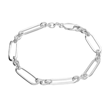 Sterling Silver Paperclip & Triple Mini-Link Bracelet