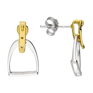 Sterling Silver Buckle Stirrup Earrings