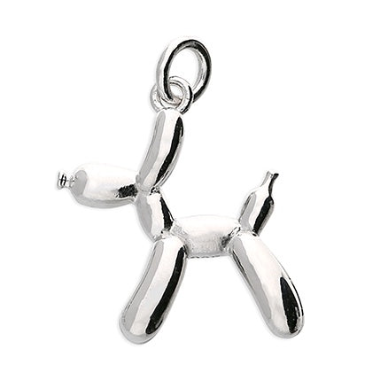 Silver Balloon Dog Pendant with Chain