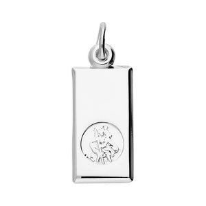 Silver St Christopher Tag Pendant with Chain