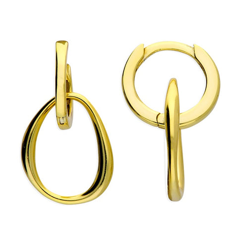 Gold Organic Charm Huggie Earrings