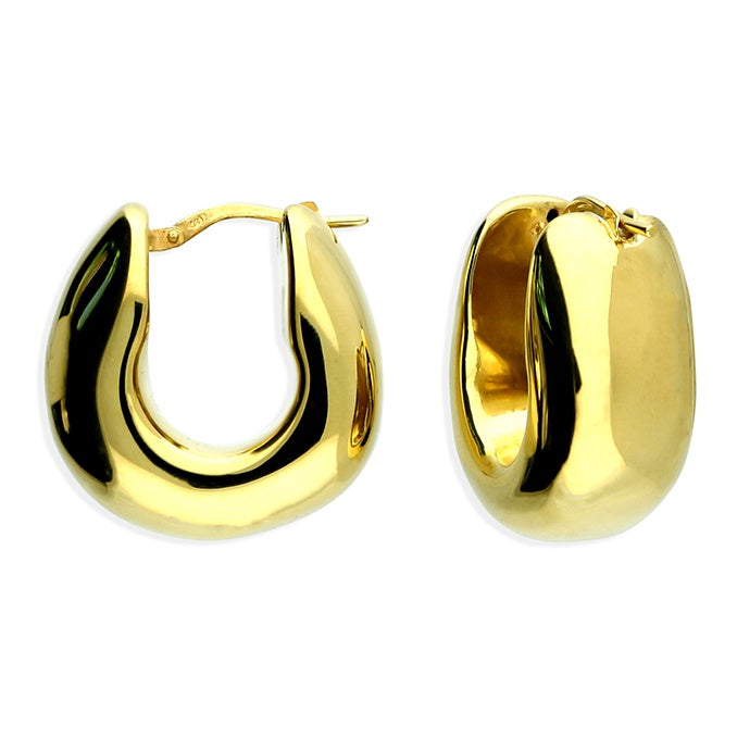 Gold Chunky Hollow Hinged Hoop Earrings