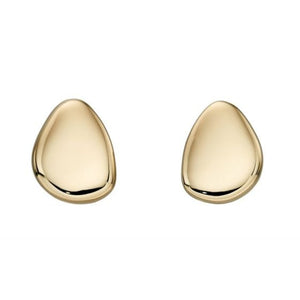 9ct Yellow Gold Organic Pebble Stud Earrings