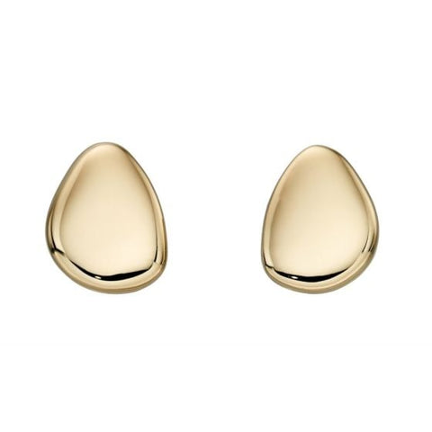 9ct Yellow Gold Organic Pebble Stud Earrings