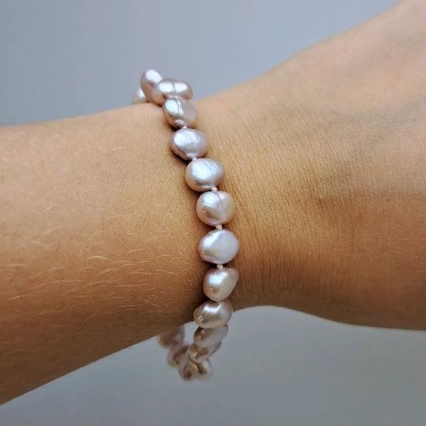 Sterling Silver Pink Pearl Bracelet