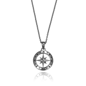 Silver Compass Necklace