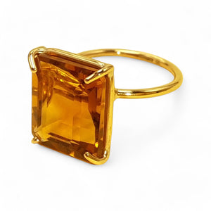 9ct Gold Madeira Citrine Mini Cocktail Ring