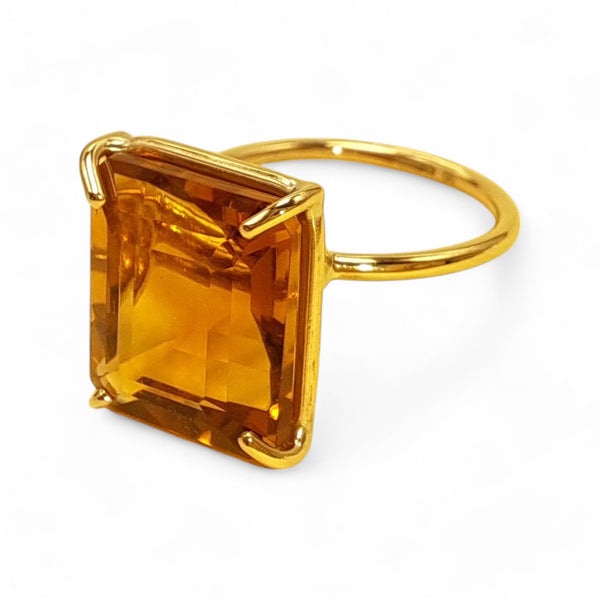 9ct Gold Madeira Citrine Mini Cocktail Ring