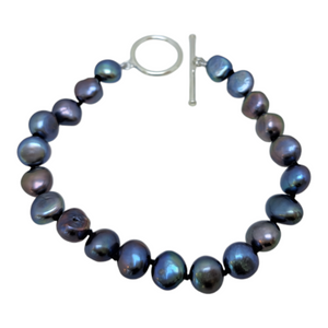 Sterling Silver Black Pearl Bracelet