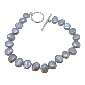 Sterling Silver Grey Pearl Bracelet